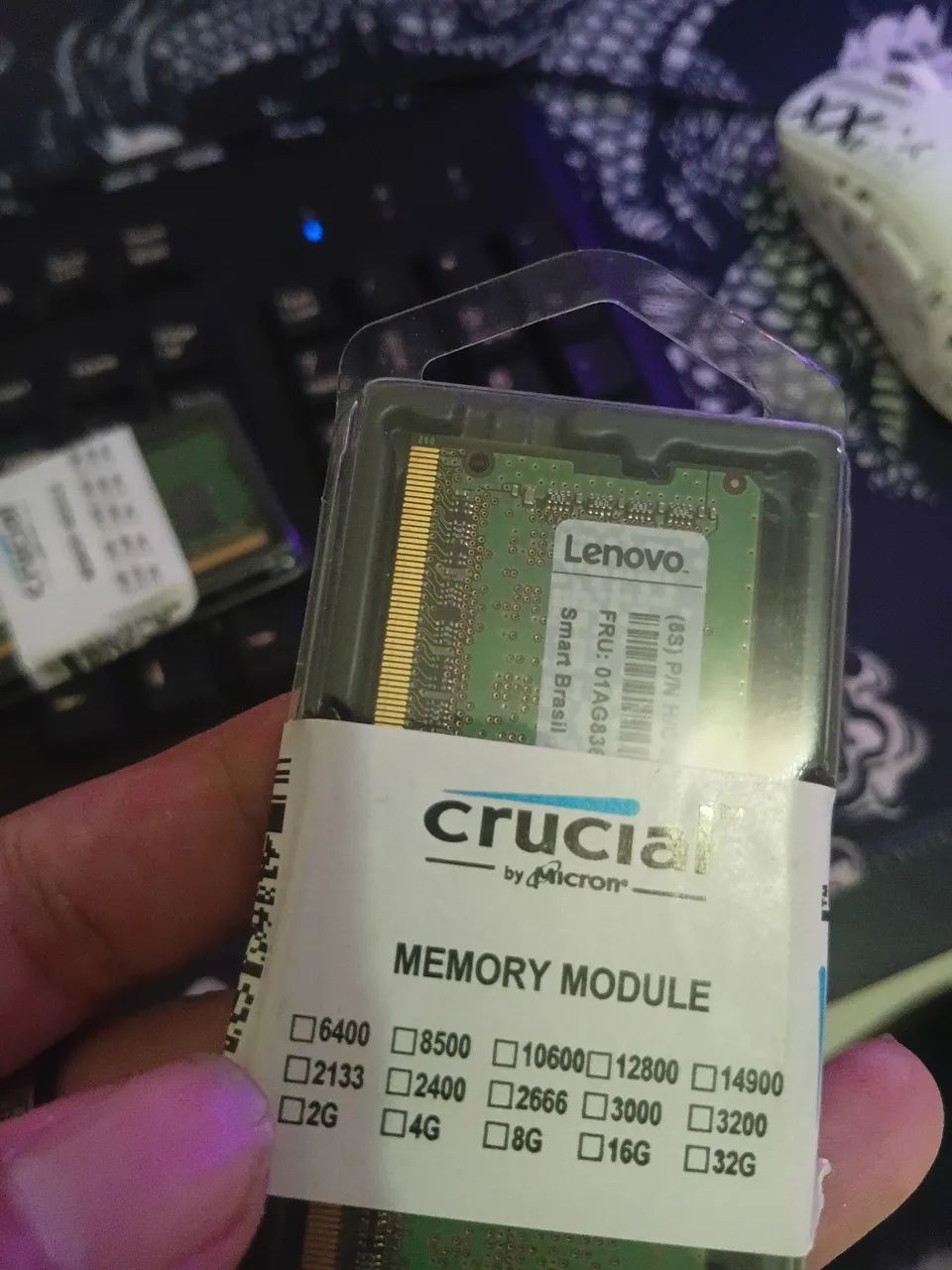 Memória ram de notebook ddr 4, 4gb.