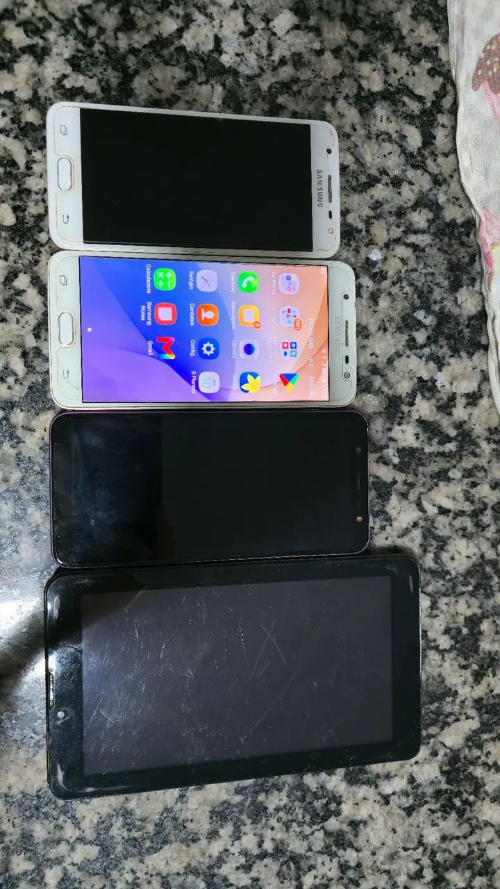 J7prime funcionando + Talblet - J8 e J5prime que não estão funcionando 