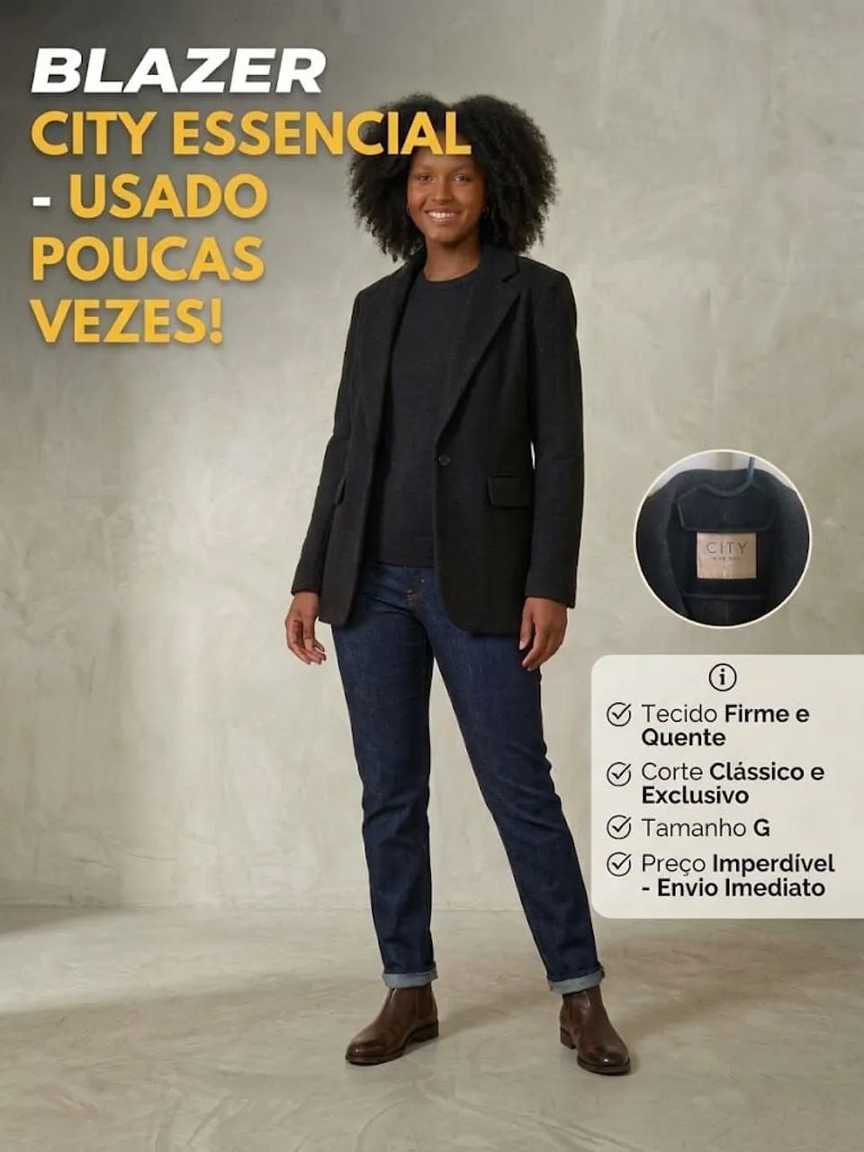 Blazer revestido ,confortável e elegante