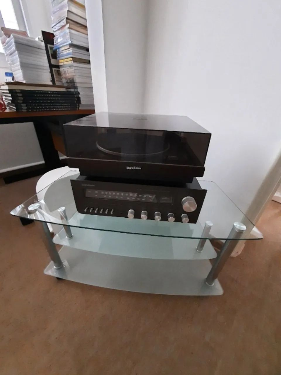 som modular gradiente system 95, toca discos, receiver e caixas, funcionando, manual