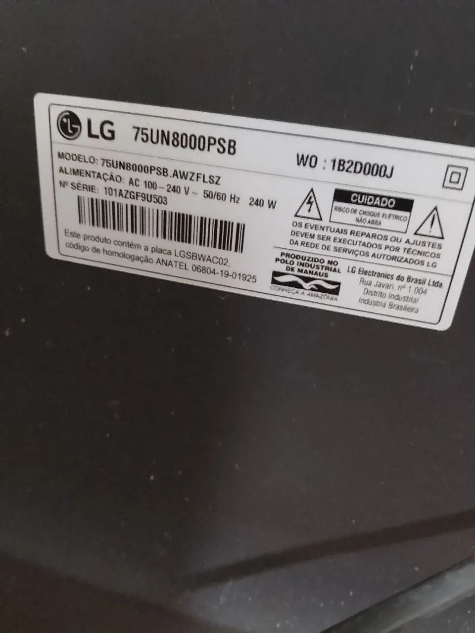 Vendo tv LG 75 polegadas para retirada de peças  - Foto 2