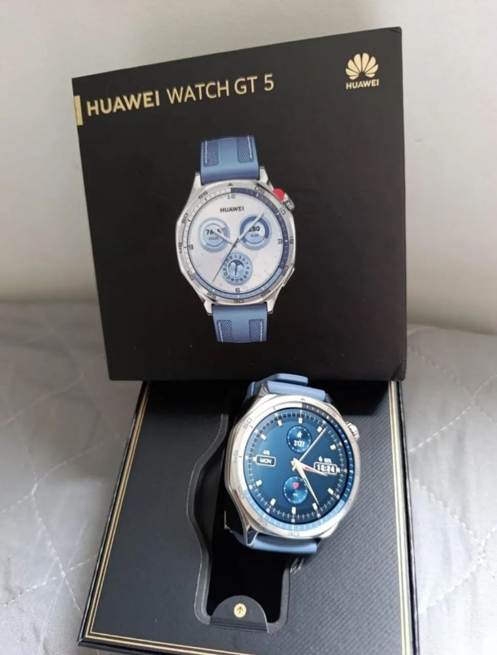Huawei Watch GT 5 46mm Titanium BLUE com nota fiscal - Acessórios