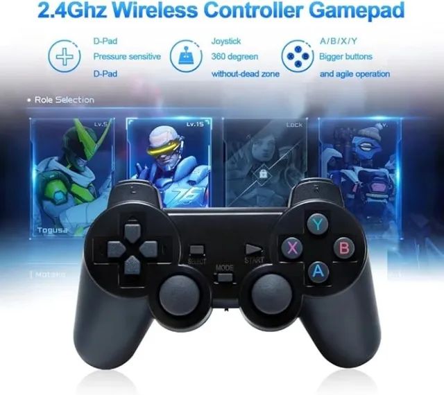 Controles Joystick PC Notebook Computador Sem Fio C/ Mini Plug Adaptador USB Bluetooth - Foto 2