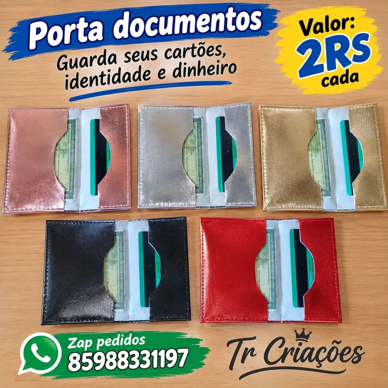 Porta documentos cédulas e cartões  - Foto 3
