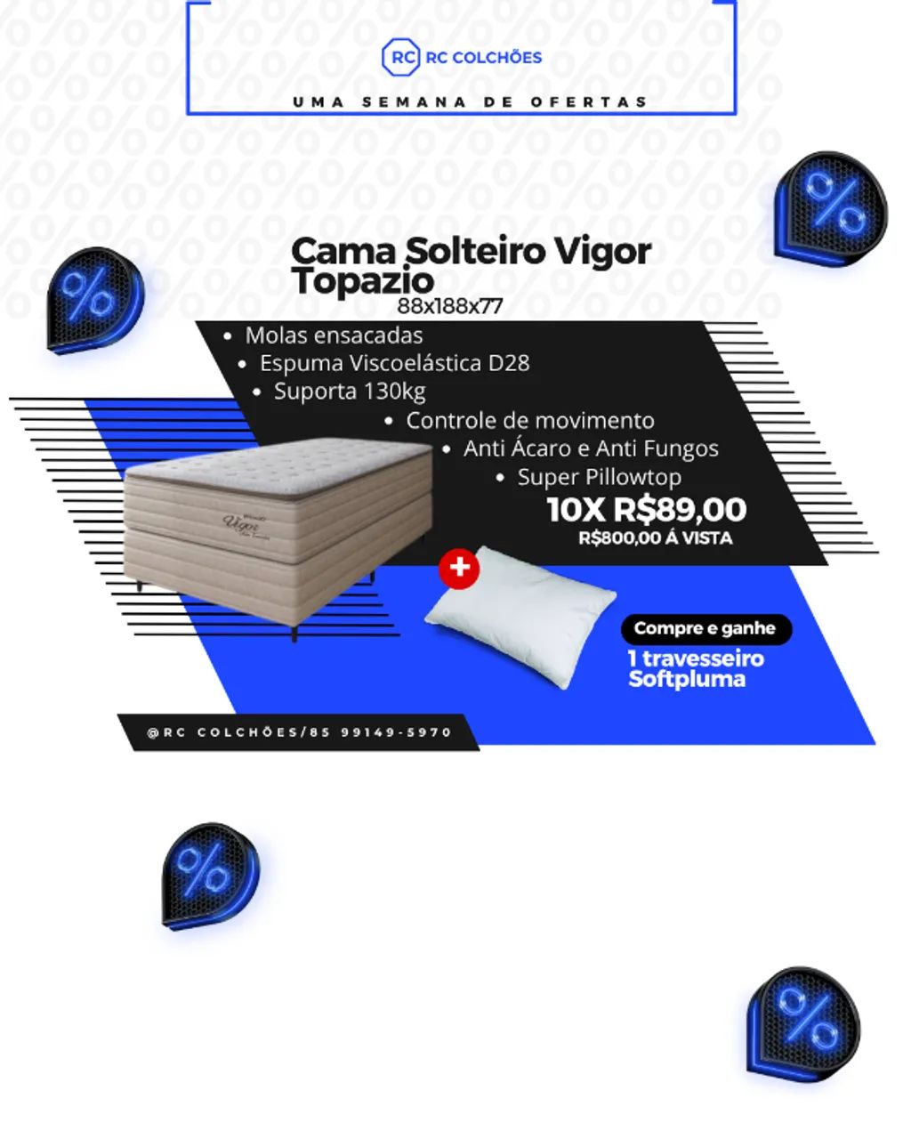 Cama Queen Vigor Solteiro
