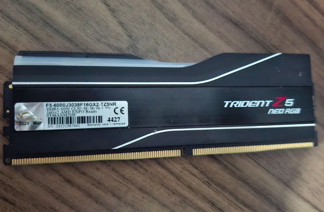 Defeito - Memória ram DDR5 G.Skill Trident Z5 16gb 6000 - Foto 3