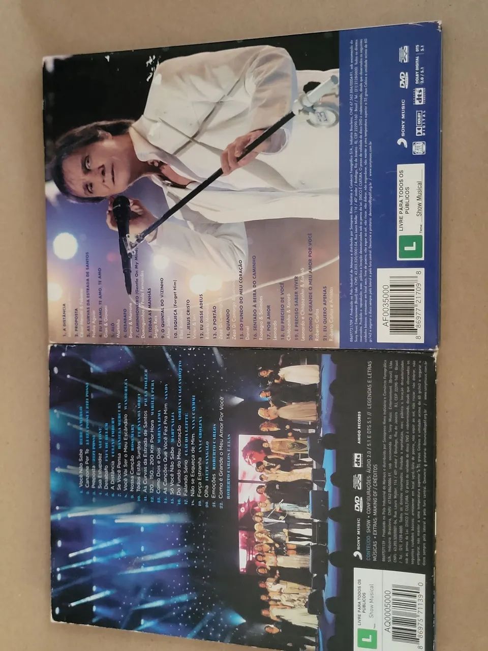 Kit 2 DVDs Roberto Carlos - Emoções Sertanejas + Elas Cantam (Original) - Foto 2