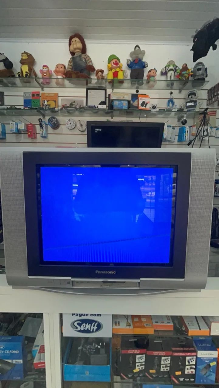 Tv crt tubo Panasonic 21 polegadas retrogamer av vídeo componente 