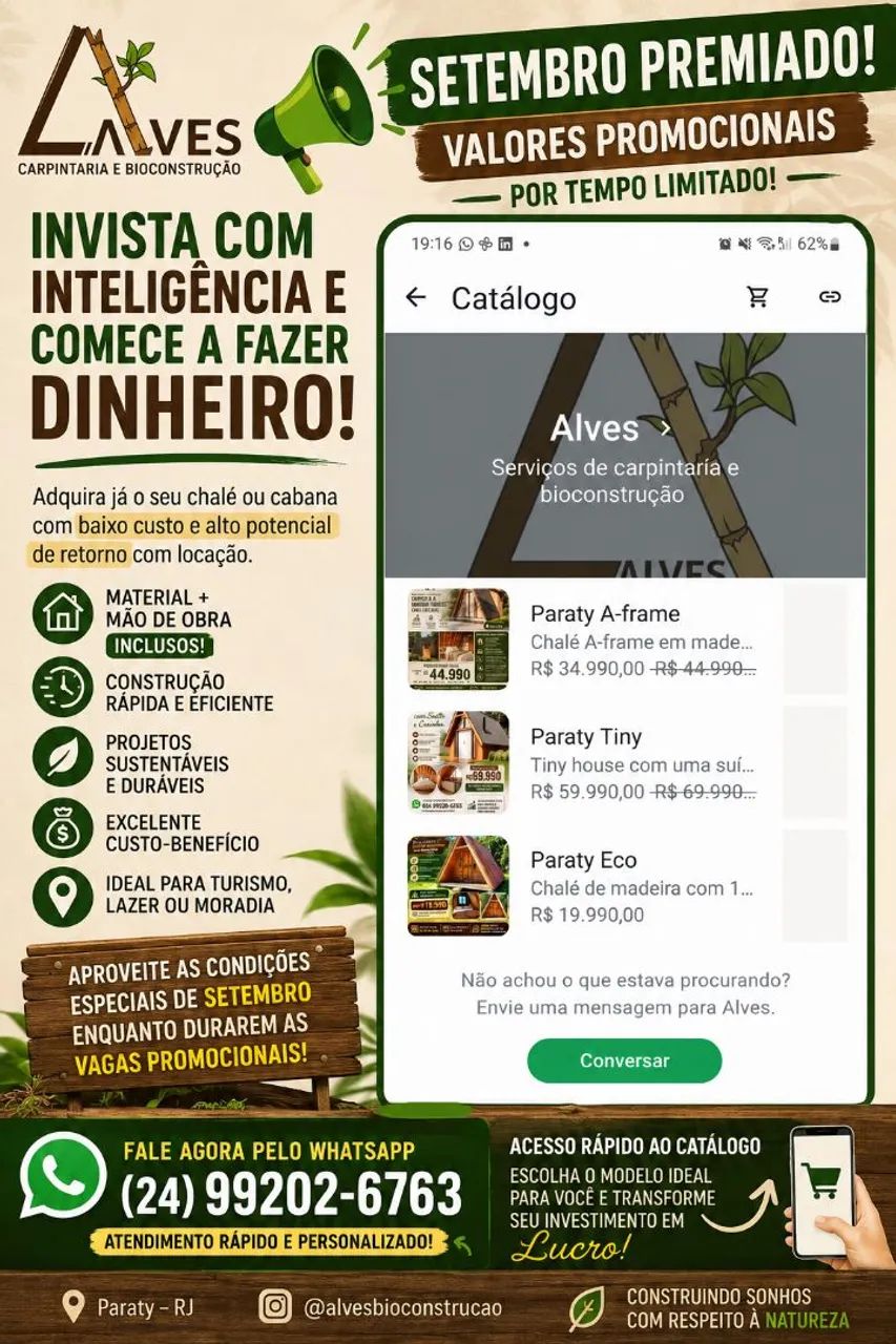 Cabanas e chalés,Material + mão de obra inclusos