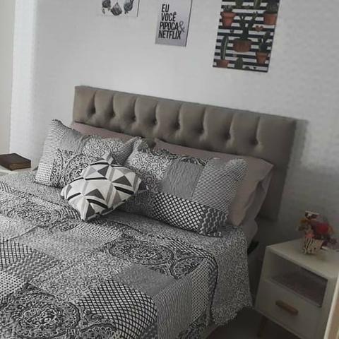 Cabeceira Painel Slim em Capitonê Europeu - Diversas Cores em Courino ou Suede