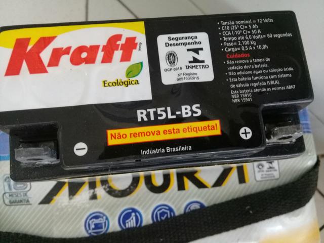 Bateria Moto Kraft 5Ah Crypton /XTZ125/Super100/Traxx Star50, Sky110 - Foto 2