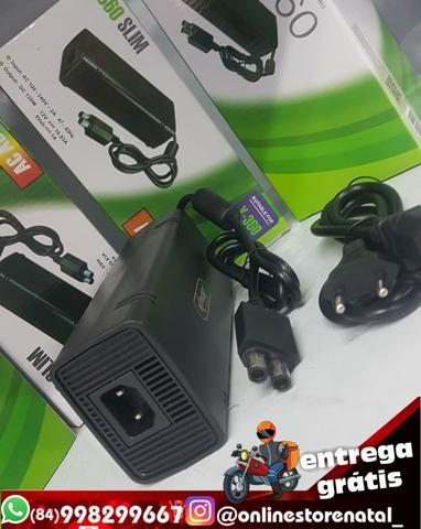 Fonte para xbox 360 slim de 2 pinos bivolt elimina o estabilizador