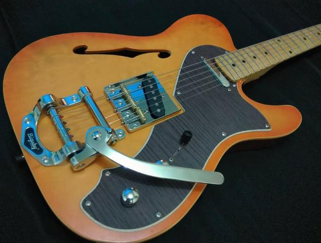 Guitarra Telecaster semi acústica waldman Malagoli bigsby
