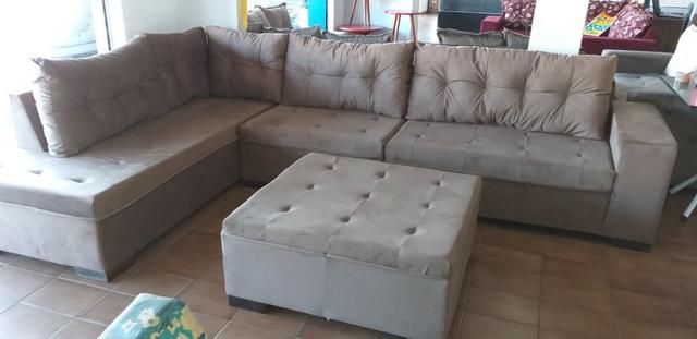 Sofa de canto gigantesco 3.32x2.06 puff enorme apenas 1400 a vista ou 10x159 cartao - Foto 2