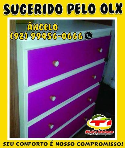 Cômoda 4gavetas diversas formas - Foto 6