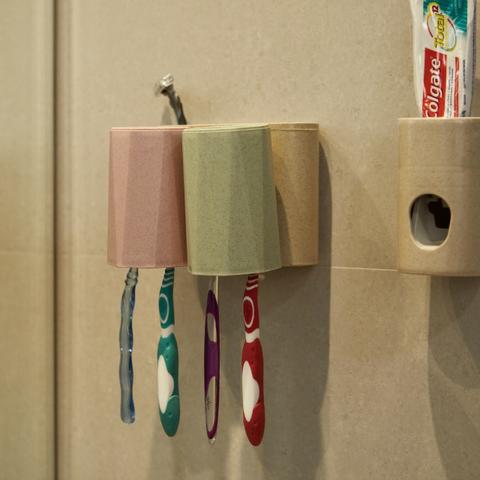 Dispenser para Creme Dental com Porta Escova de Dentes