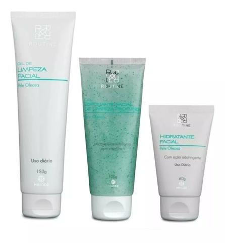 Gel de Limpeza Facial Routine + Hidratante Facial + Gel Esfoliante - Foto 2