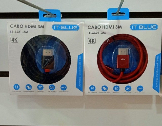 Cabo hdmi 4k 3 metros várias cores Atacado e Varejo 