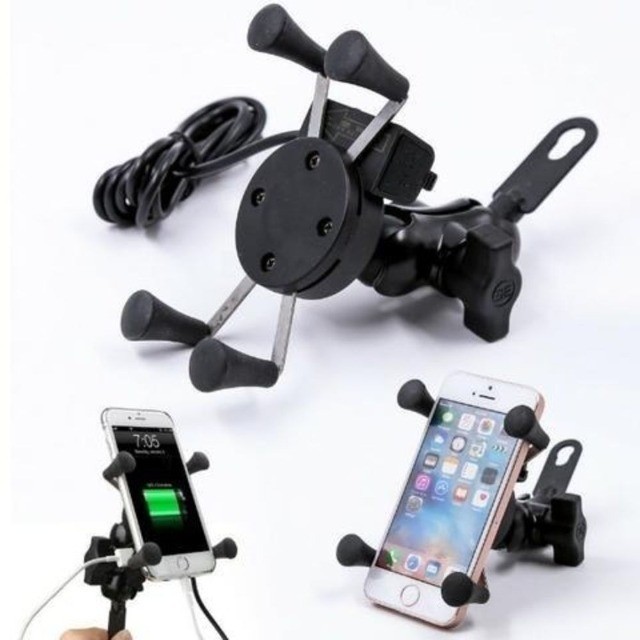Suporte Garra De Celular Para Moto Universal Com Carregador Usb - Foto 7