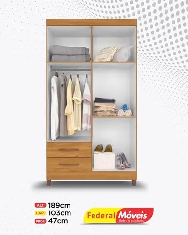 Guarda Roupa 4 Portas 2 Gavetas Super Lindo Novo - Foto 2