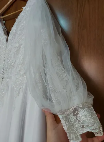 Vestido de Noiva Sereia Manga Longa Todo Bordado, Roupa de Casamento  Feminina Cinderela Noivas Usado 73046914