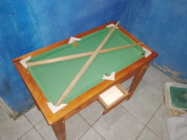 Jogo mesa mini bilhar sinuca snooker 69 x 36 x 19cm completo