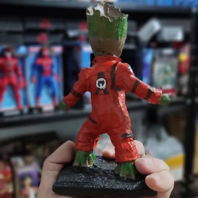 Pequeno Baby Groot Guardiões da Galaxia Boneco em Resina - Foto 3