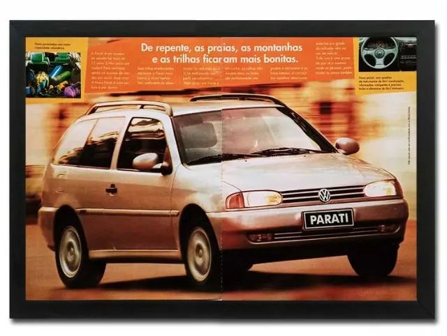 VW Parati GLSI 1996 bola - Quadro decorativo com propaganda original de revista
