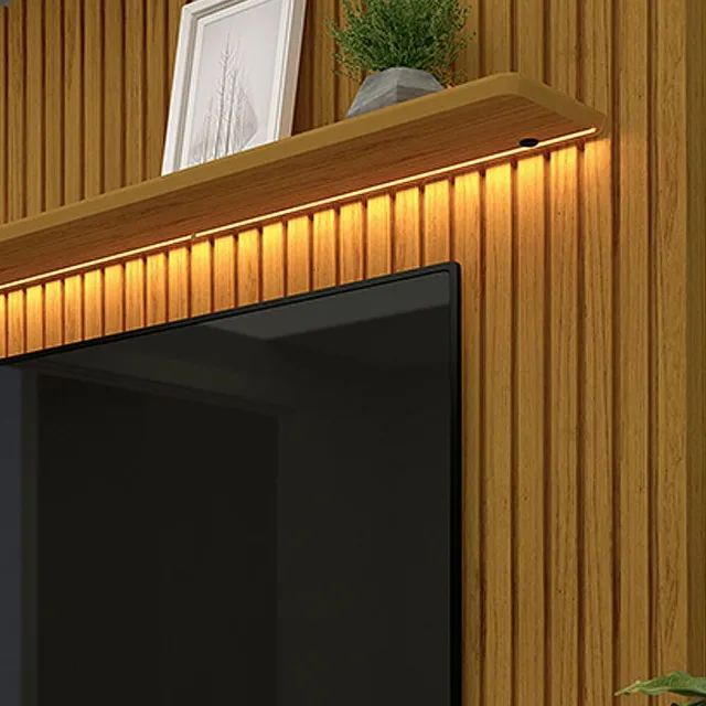 Painel Nobre Sem Nicho 185cm para TV até 75 Polegadas com LED Gelius Naturale - Foto 4