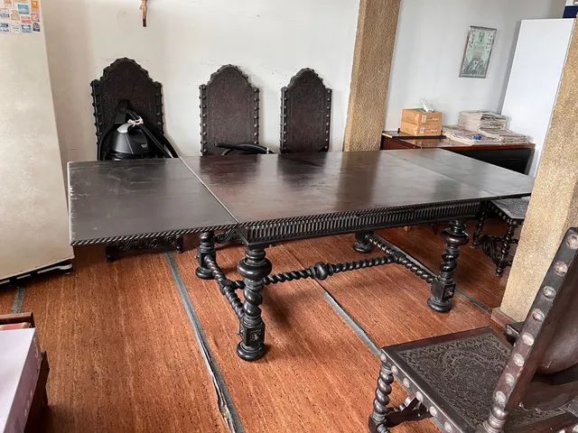 Mesa de madeira maciça do seculo 19 - Foto 3