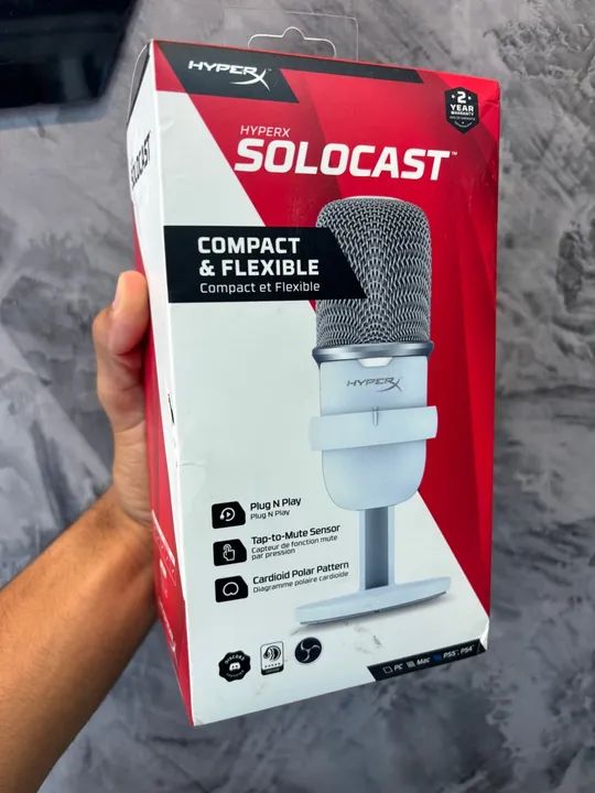 Microfone HyperX Solocast para PC, MAC, PS5 - Foto 5