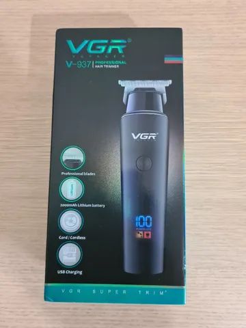 Máquina de Cortar Cabelo Nova Trimmer Profissional VGR 937 Sem Fio Turbo Display Digital - Foto 4