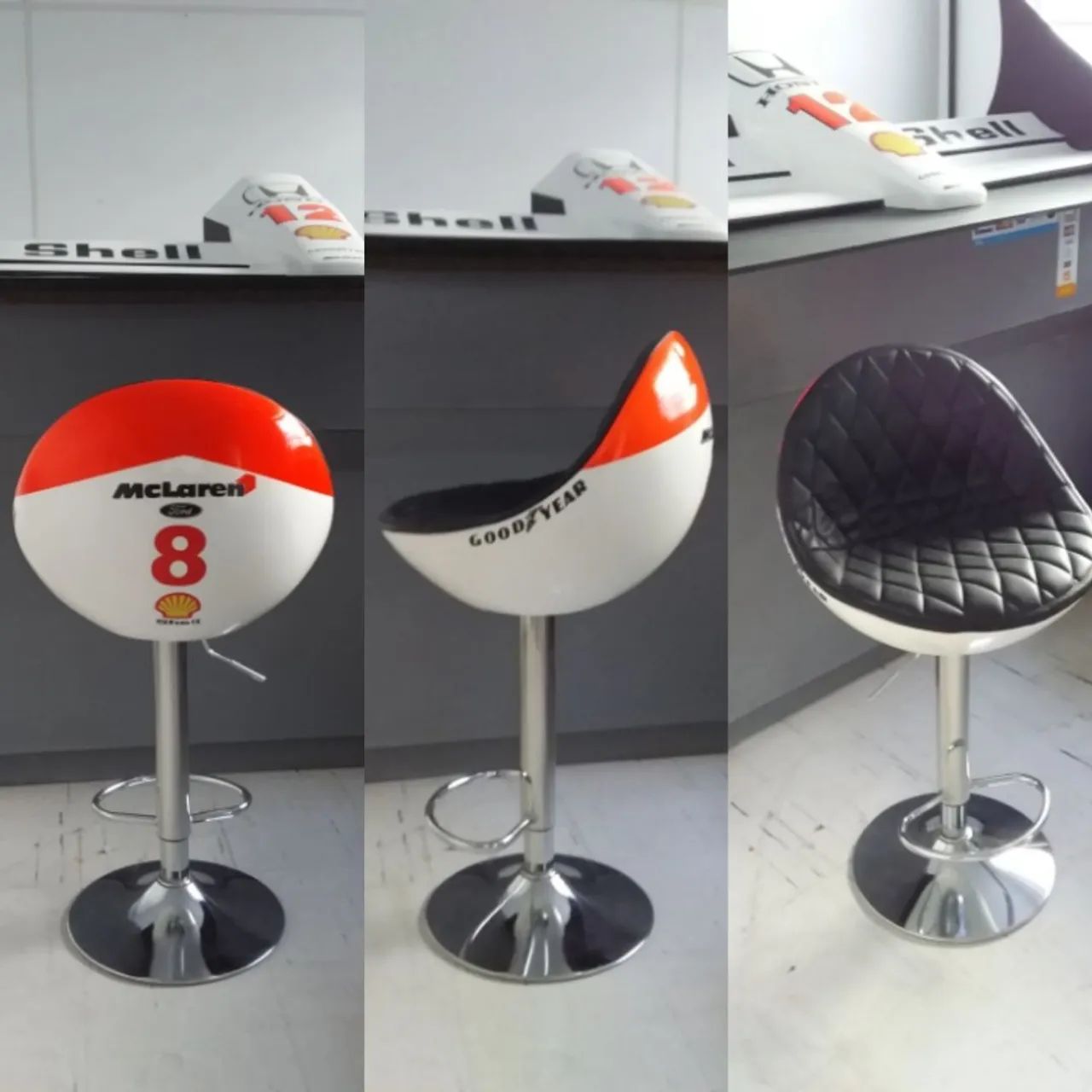 Banco de Bar - Banqueta Estilo F1 - Ayrton senna  - Foto 2