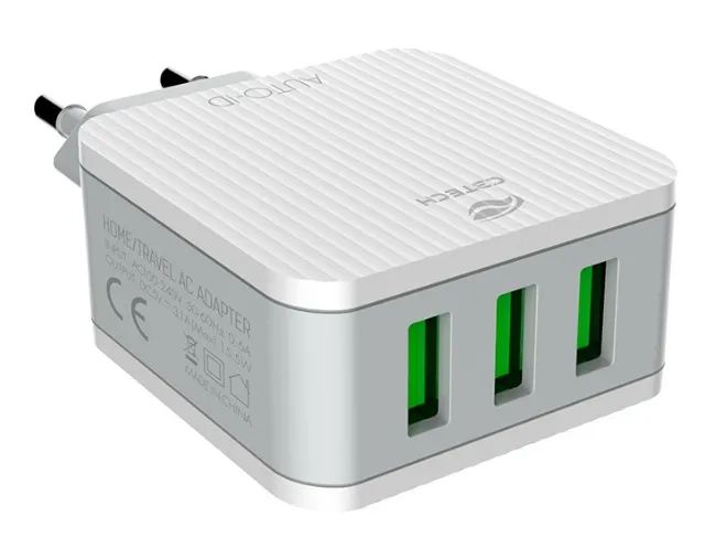 CARREGADOR USB 3.1A BIVOLT C3TECH UC-315WH