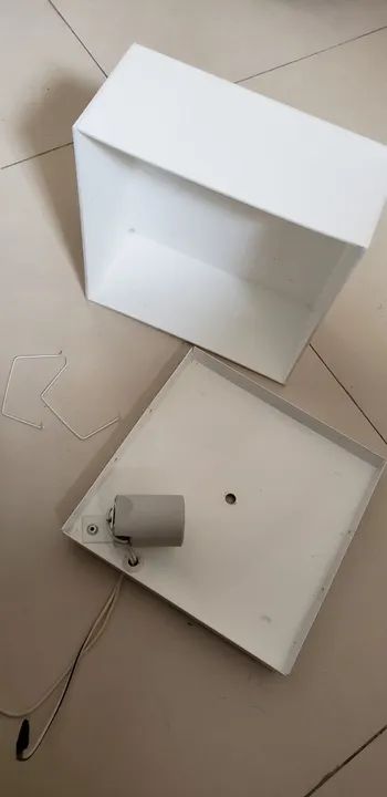 Lustre paflon acrílico quadrado branco sobrepor 18x18 - Foto 4