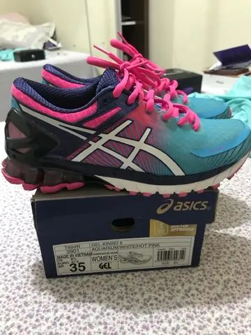 Tênis asics gel-kinsei 2024 6 aquarium/white/hot pink feminino