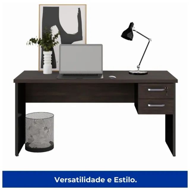 Mesa Para Escritório Gaveteiro Integrado Visual Sofisticado 23473 - Foto 4