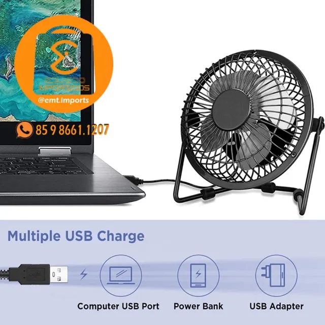 Mini Ventilador de Mesa Portátil cabo Usb Luatek LS-904 - Foto 5