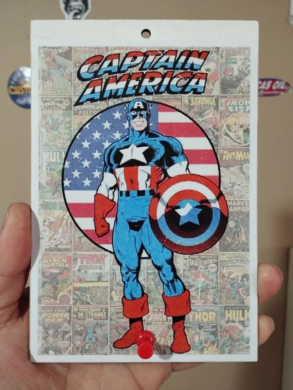 Placa porta chaves Decorativa Capitão América - Marvel