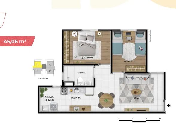 NC - Apts de 2 e 3 quartos com área de lazer completa. - Foto 4