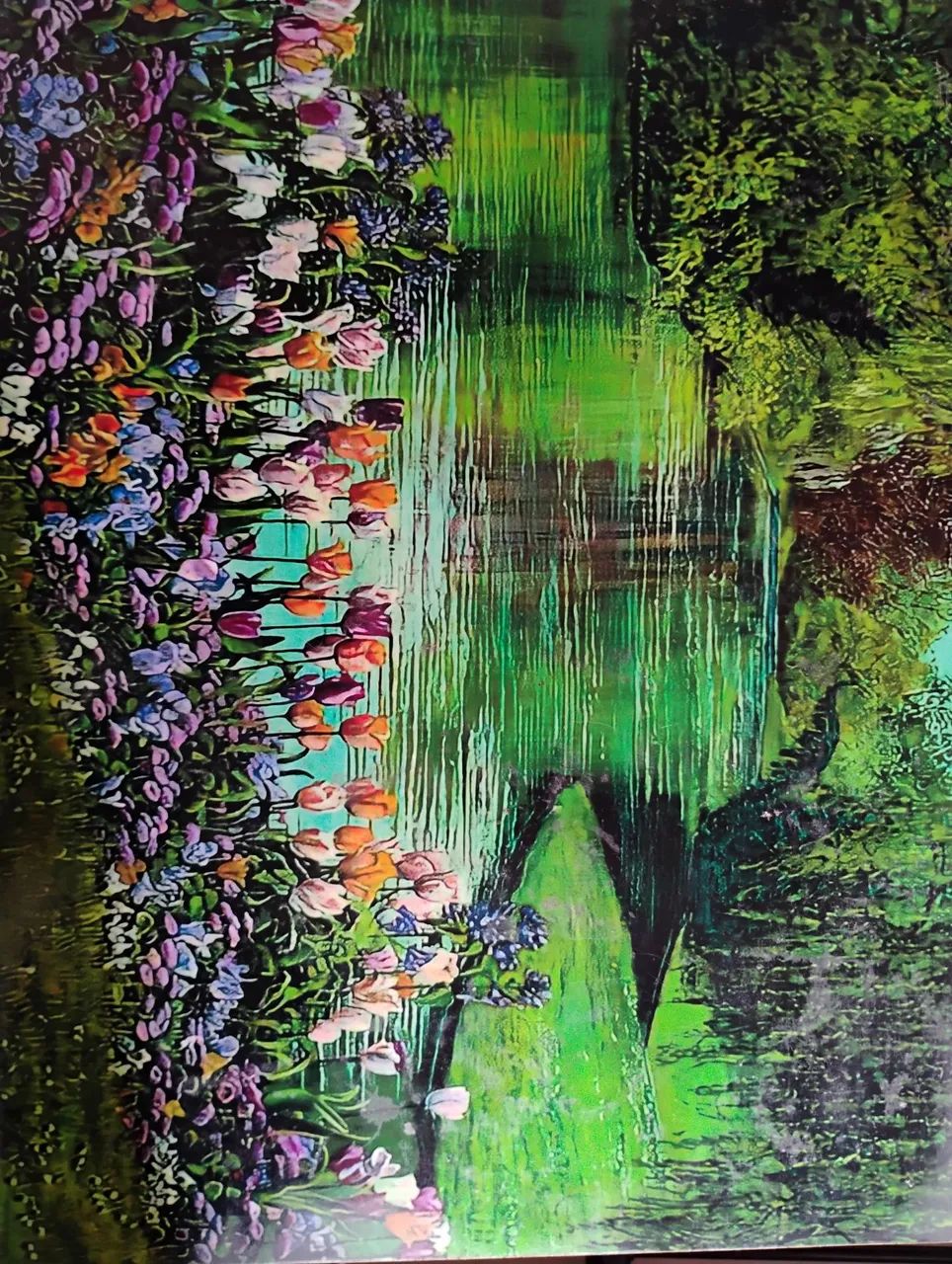 Mesa de centro ou canto com tampo floral - vintage - Foto 2