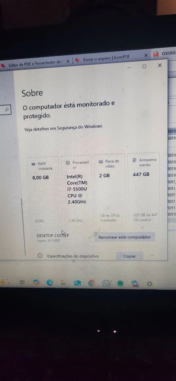 Notebook Dell com Intel Core i7, 8 GB de RAM, SSD 500GB - Foto 3