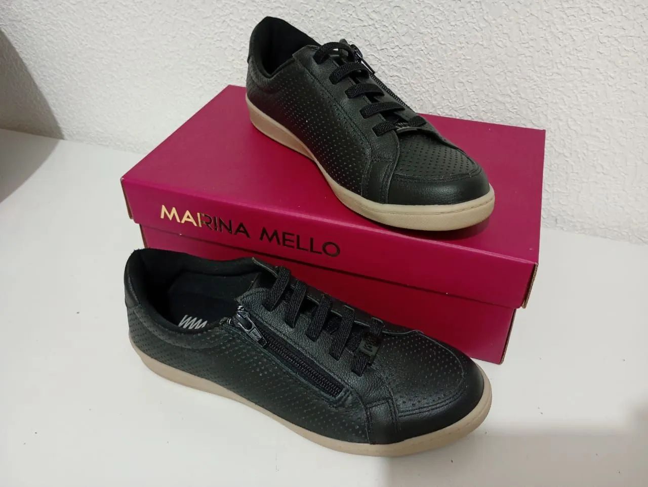 Tênis Marina Melo Tm 36 - Couro legítimo 