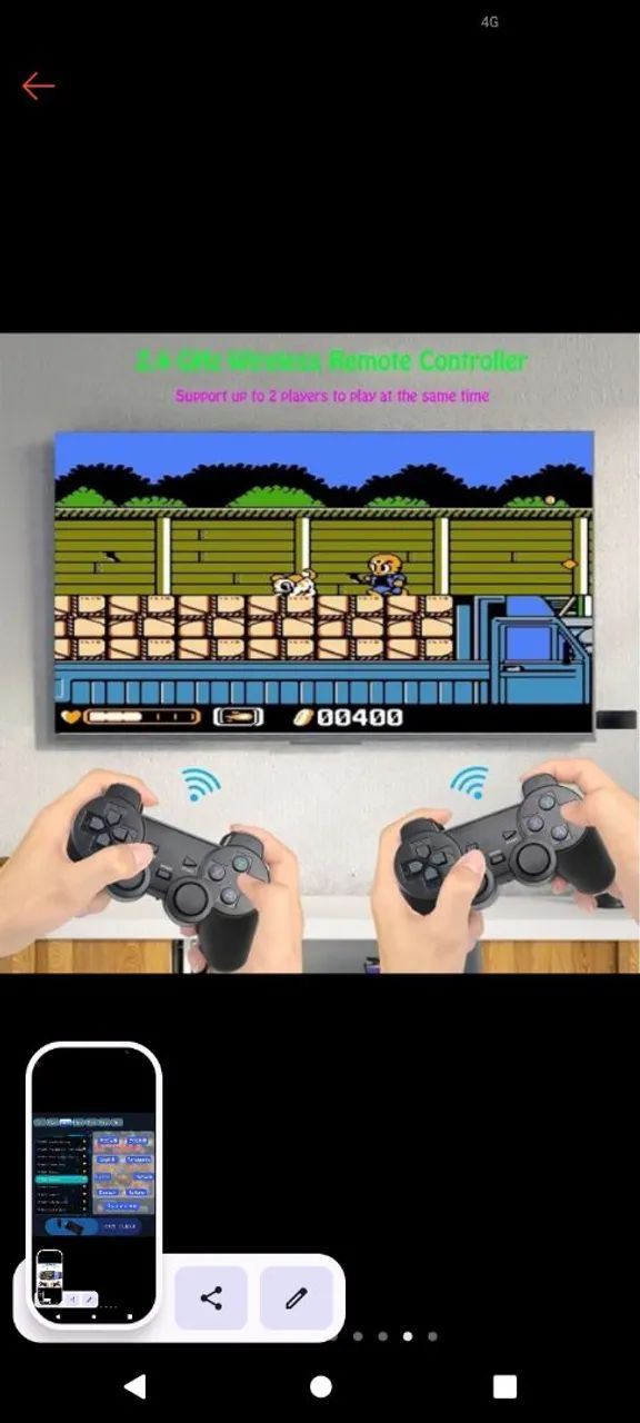Console de Vídeo Game com 20.000 jogos - 2.4G Wireless Gamepad - Foto 3