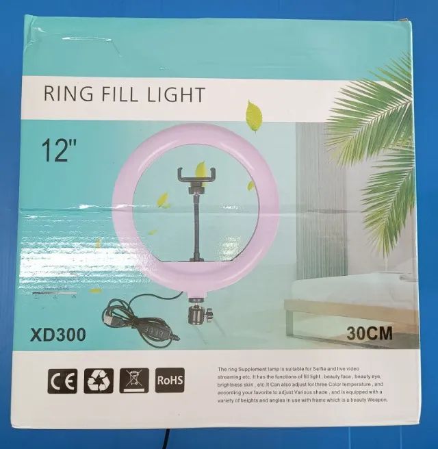 Ring Light  12 Pol ( 30 cm ) c/ Tripé e Suporte para celular !! 