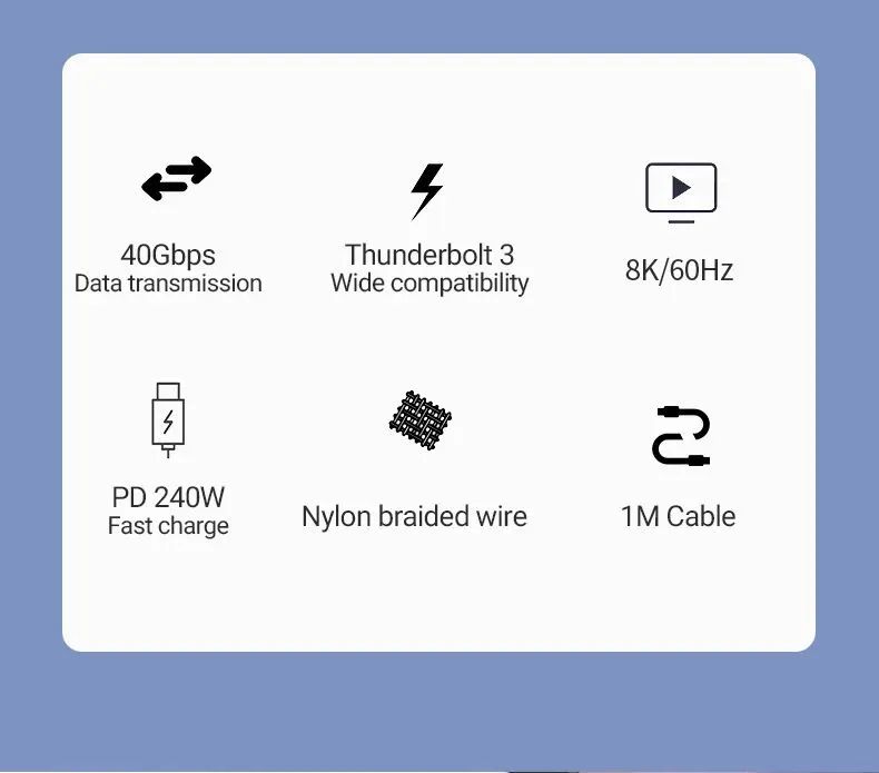 Cabo USB 4.0 40Gbps 240W 8K. - Foto 3