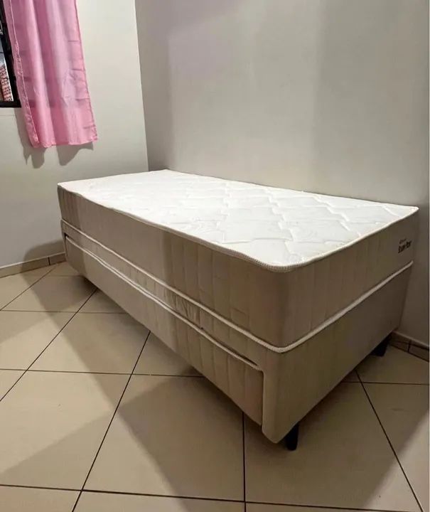 Cama box solteiro com auxiliar molas ensacadas em cima e embaixo  - Foto 2