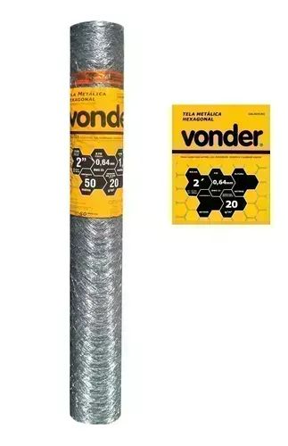 Tela Metálica Galinheiro 1,8m 50m fio 23 Vonder