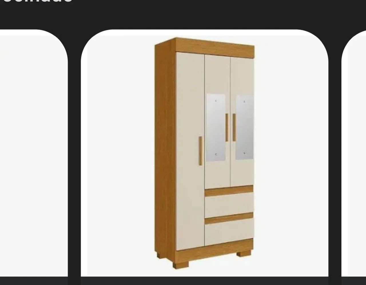 Guarda-Roupa 3 Portas com Espelho