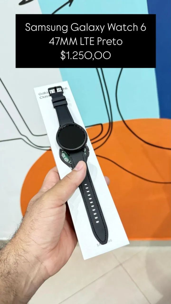 Samsung Galaxy Watch 6 / 44 mm LTE / Preto / R$ 1.250,00